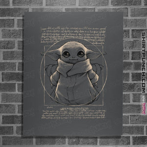 Shirts Posters / 4"x6" / Charcoal Vitruvian Baby Yoda