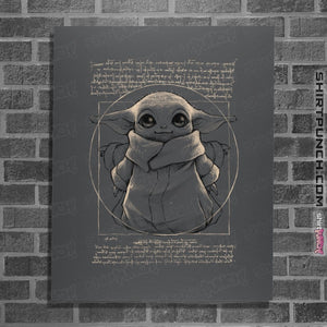 Shirts Posters / 4"x6" / Charcoal Vitruvian Baby Yoda
