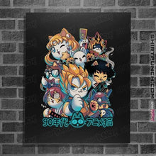Load image into Gallery viewer, Daily_Deal_Shirts Posters / 4&quot;x6&quot; / Black 90s Anime Neko
