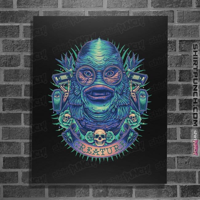 Shirts Posters / 4"x6" / Black Neon Creature