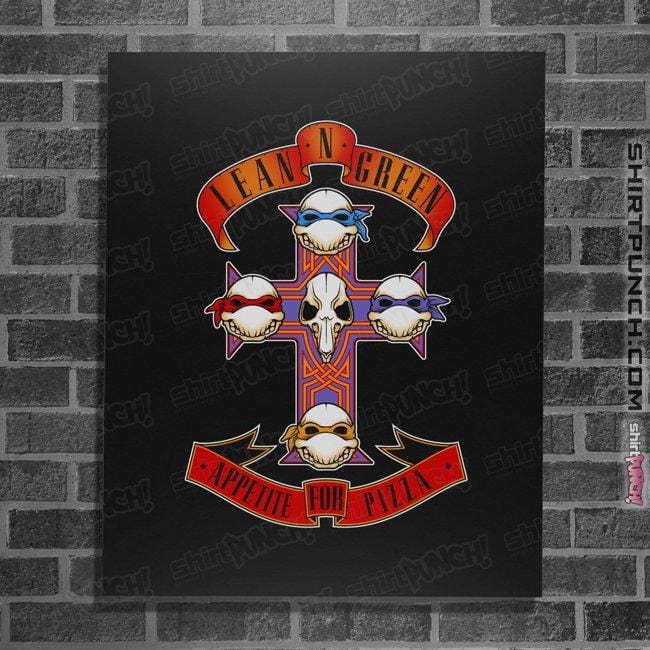 Shirts Posters / 4"x6" / Black Appetite For Pizza