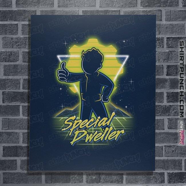 Shirts Posters / 4"x6" / Navy Retro Special Dweller