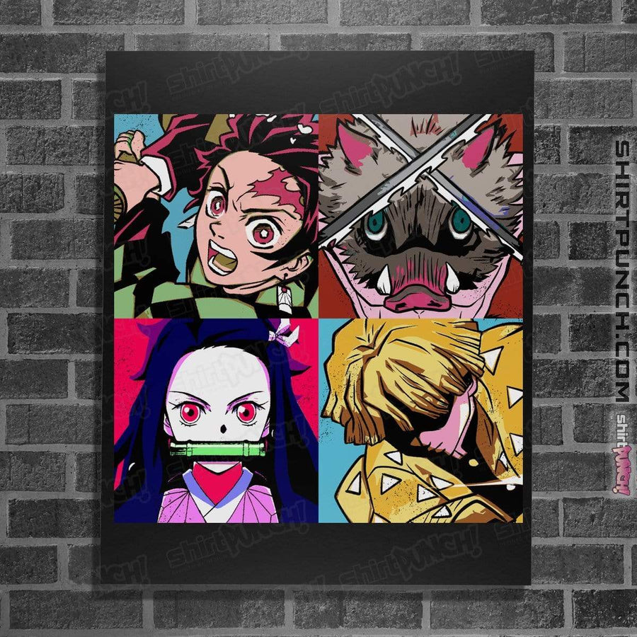 Shirts Posters / 4"x6" / Black Kimetsu No Warhol