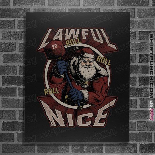 Shirts Posters / 4"x6" / Black Lawful Nice Santa