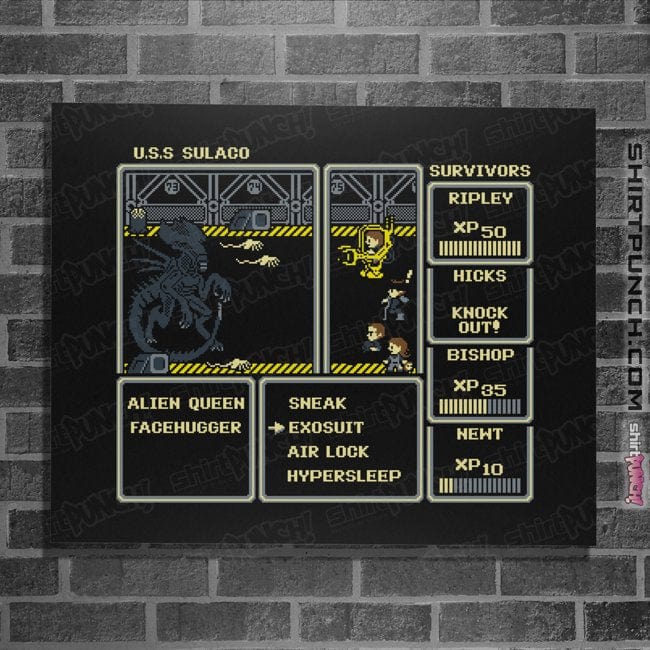 Secret_Shirts Posters / 4"x6" / Black Xeno Rpg Boss Fight