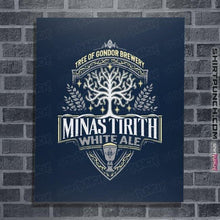Load image into Gallery viewer, Shirts Posters / 4&quot;x6&quot; / Navy Minas Tirith White Ale
