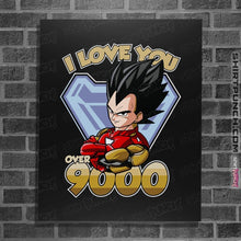 Load image into Gallery viewer, Shirts Posters / 4&quot;x6&quot; / Black I Love You Over 9000
