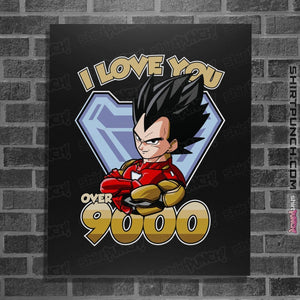 Shirts Posters / 4"x6" / Black I Love You Over 9000
