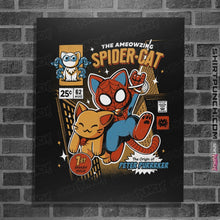 Load image into Gallery viewer, Shirts Posters / 4&quot;x6&quot; / Black Spider-Cat

