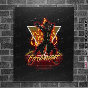 Shirts Posters / 4"x6" / Black Retro Firebender