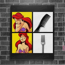 Load image into Gallery viewer, Shirts Posters / 4&quot;x6&quot; / Black Mermaid Approves The Dinglehopper

