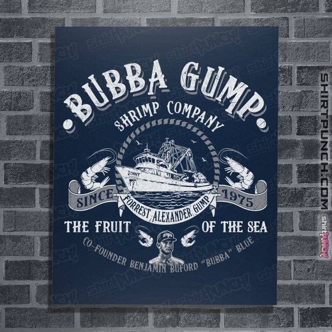 Daily_Deal_Shirts Posters / 4"x6" / Navy Bubba Gump Shrimp Company