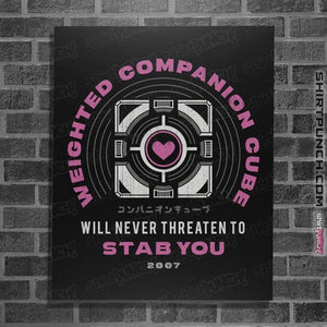 Shirts Posters / 4"x6" / Black Companion Cube Emblem