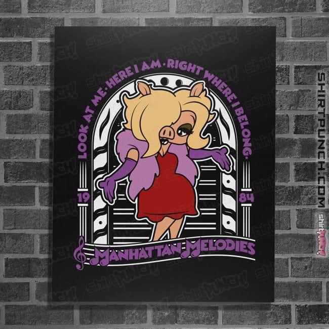 Shirts Posters / 4"x6" / Black Miss Piggy Melodies
