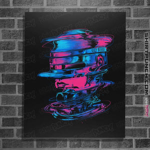 Shirts Posters / 4"x6" / Black Glitch Cyborg