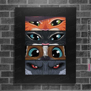 Daily_Deal_Shirts Posters / 4"x6" / Black Puss In Boots Eyes