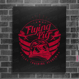 Shirts Posters / 4"x6" / Black Flying Pig