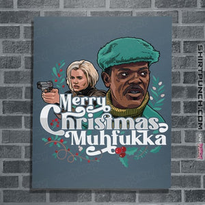 Daily_Deal_Shirts Posters / 4"x6" / Indigo Blue Merry Christmas Muhfukka