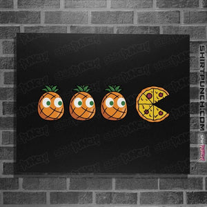 Daily_Deal_Shirts Posters / 4"x6" / Black Pizza-Man!