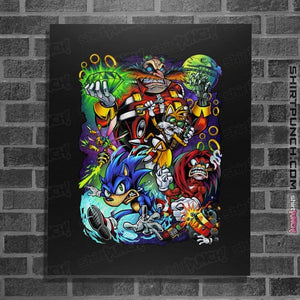 Last_Chance_Shirts Posters / 4"x6" / Black Robotnik VS Sonic