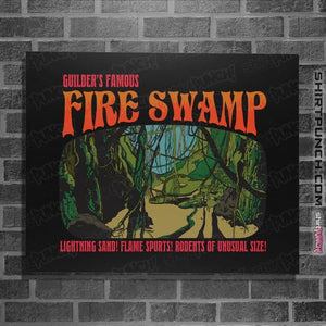 Daily_Deal_Shirts Posters / 4"x6" / Black Famous Fire Swamp