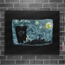 Load image into Gallery viewer, Shirts Posters / 4&quot;x6&quot; / Black Starry DireWolf
