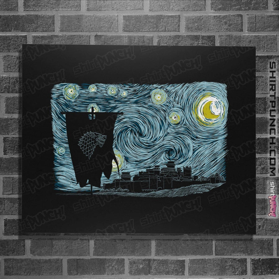 Shirts Posters / 4"x6" / Black Starry DireWolf