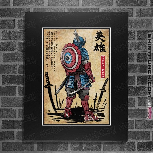 Daily_Deal_Shirts Posters / 4"x6" / Black Captain Samurai