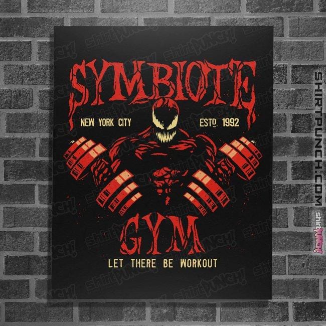 Daily_Deal_Shirts Posters / 4"x6" / Black Symbiote Gym