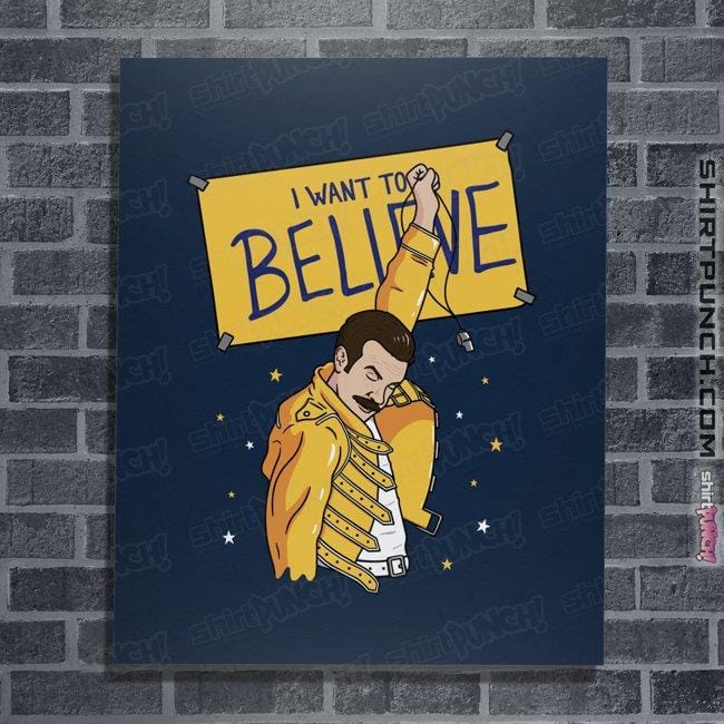 Daily_Deal_Shirts Posters / 4"x6" / Navy I Want To Believe