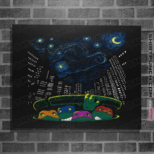 Daily_Deal_Shirts Posters / 4"x6" / Black Starry City Night