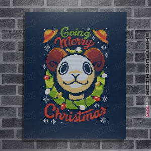 Daily_Deal_Shirts Posters / 4"x6" / Navy Going Merry Christmas