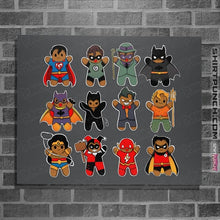 Load image into Gallery viewer, Daily_Deal_Shirts Posters / 4&quot;x6&quot; / Charcoal Gingerbread Heroes and Villains

