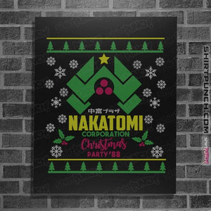 Daily_Deal_Shirts Posters / 4"x6" / Black Nakatomi Party Sweater '88