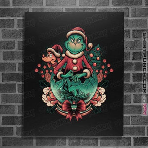 Daily_Deal_Shirts Posters / 4"x6" / Black Too Grumpy For Christmas
