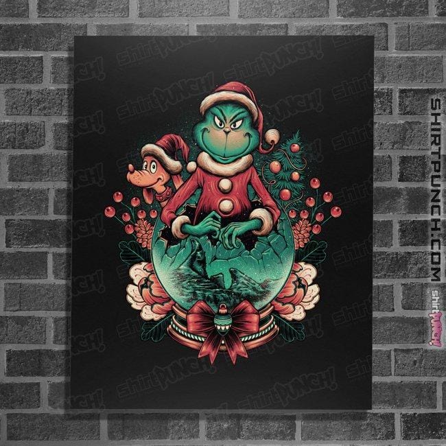 Daily_Deal_Shirts Posters / 4"x6" / Black Too Grumpy For Christmas