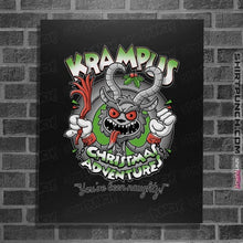 Load image into Gallery viewer, Daily_Deal_Shirts Posters / 4&quot;x6&quot; / Black Krampus Christmas Adventures
