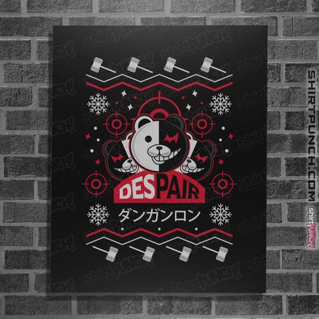 Shirts Posters / 4"x6" / Black Despair Kuma Ugly Christmas Sweater