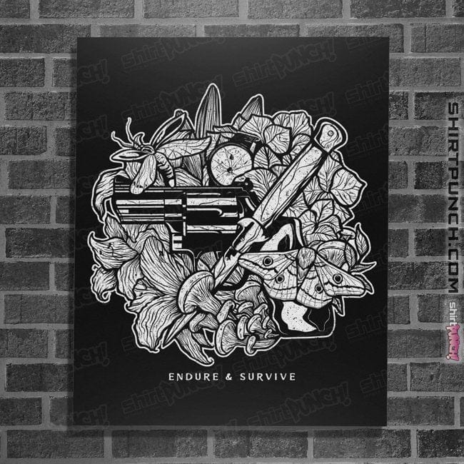 Secret_Shirts Posters / 4"x6" / Black Endure - Survive