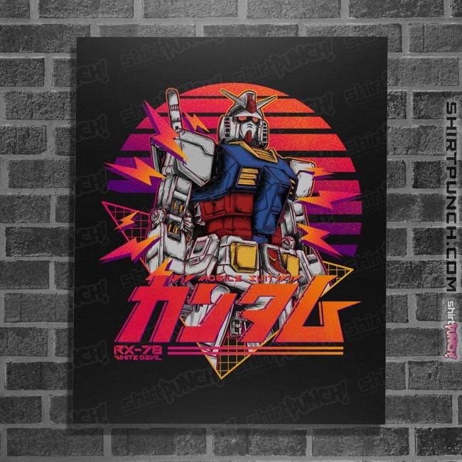Secret_Shirts Posters / 4"x6" / Black Gundam 78 Retro