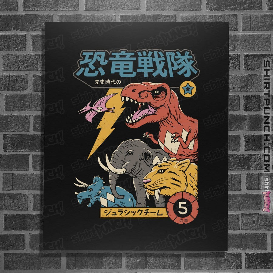 Shirts Posters / 4"x6" / Black DIno Sentai