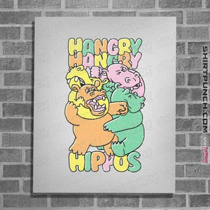 Secret_Shirts Posters / 4"x6" / White Hangry Hippos