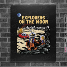 Load image into Gallery viewer, Daily_Deal_Shirts Posters / 4&quot;x6&quot; / Black Explorers On The Moon
