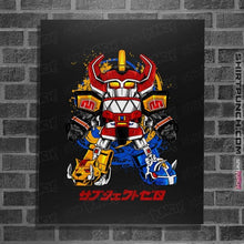 Load image into Gallery viewer, Daily_Deal_Shirts Posters / 4&quot;x6&quot; / Black Chibi Megazord
