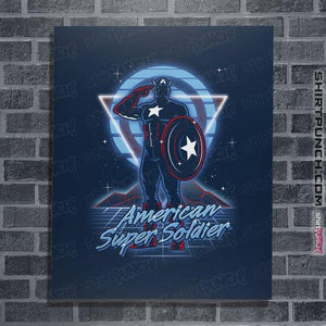 Shirts Posters / 4"x6" / Navy Retro American Super Soldier