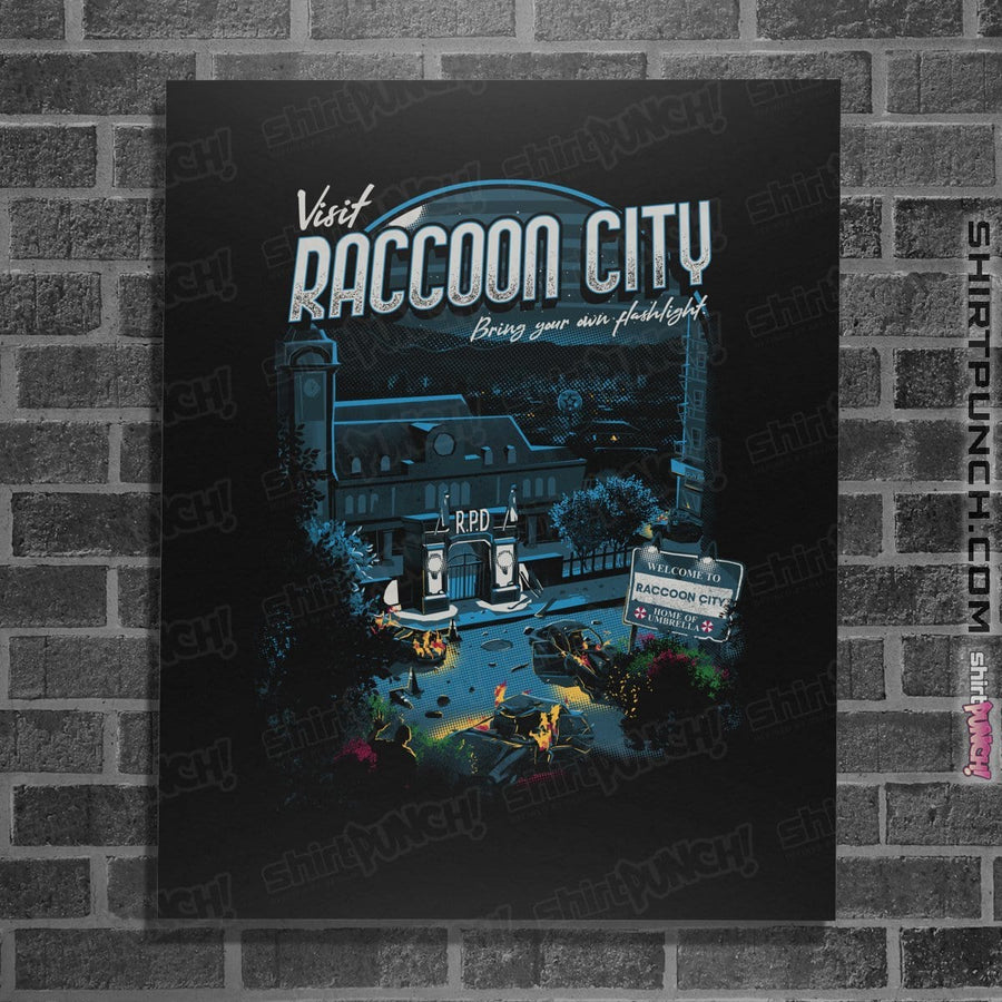 Shirts Posters / 4"x6" / Black Visit Raccoon City