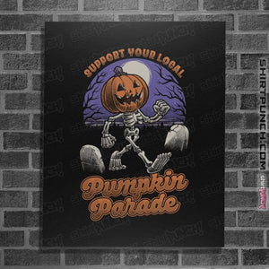 Shirts Posters / 4"x6" / Black Halloween Pumpkin Parade