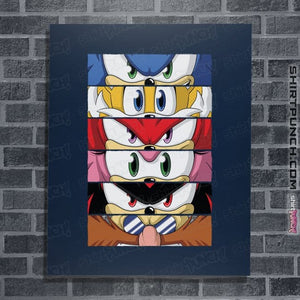 Daily_Deal_Shirts Posters / 4"x6" / Navy Sonic Eyes