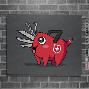 Daily_Deal_Shirts Posters / 4"x6" / Charcoal Swiss Devil