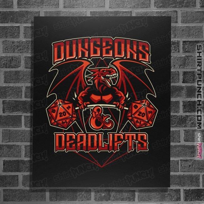 Shirts Posters / 4"x6" / Black Dungeons And Deadlifts